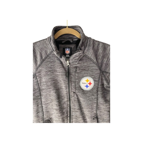 Womens NFL Pittsburgh Steelers Gray Heathered Full Zip Jacket‎ Size S/CH Team - Picture 2 of 8